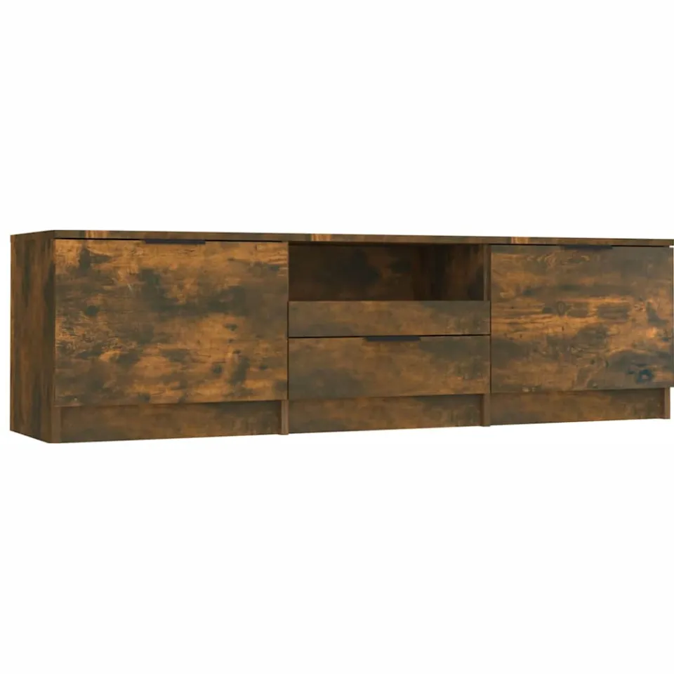 vidaXL Tv-meubel 140x35x40 cm bewerkt hout gerookt eikenkleurig Bruin