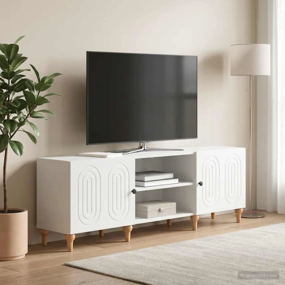 vidaXL TV-kast Wit 150 x 31 x 50 cm Bewerkt hout, foto 4