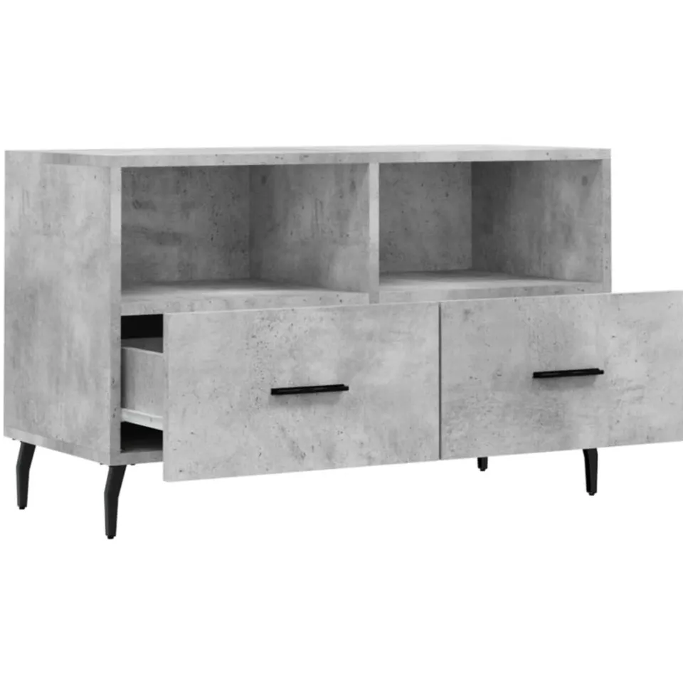 vidaXL Tv-meubel 80x36x50 cm bewerkt hout betongrijs grijs, foto 4
