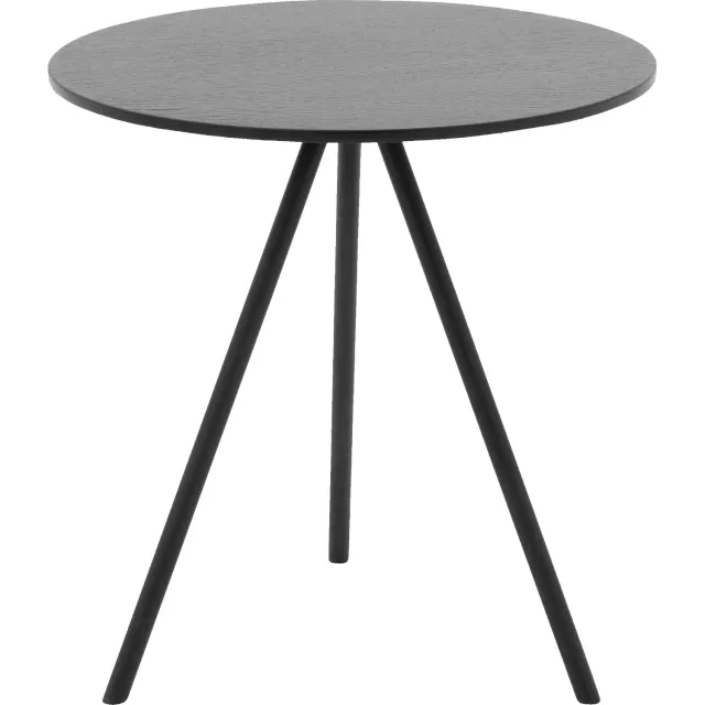 Goossens Salontafel Bo - 40 x 42 x 40 - eiken - zwart - rond eiken soft touch lak zwart ral 9005