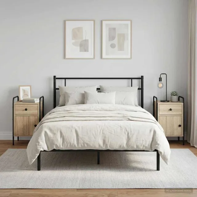 vidaXL Nachtkastje 2 st Sonoma Eiken 35 x 36,5 x 61 cm Bewerkt hout, foto 2