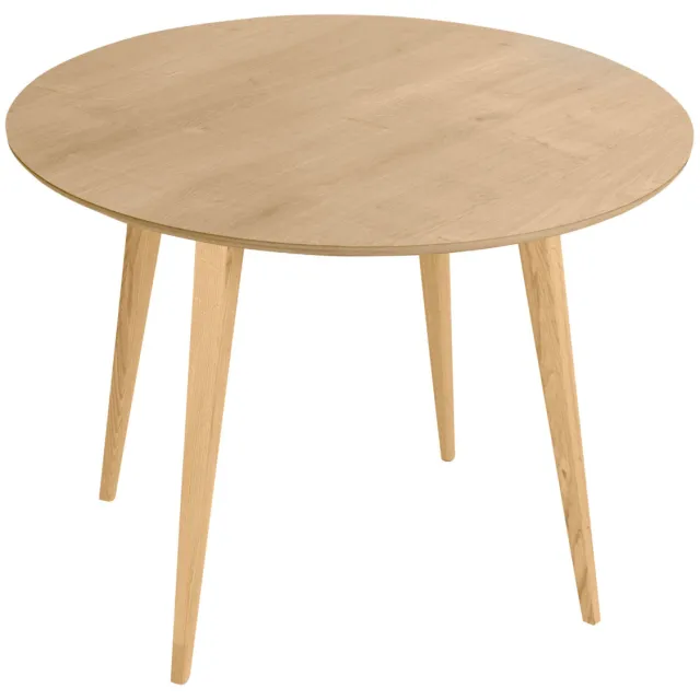 Vega Eettafel Duneo rond; 76x100 cm (HxØ); Tafelblad eiken, frame eiken/naturel; rond