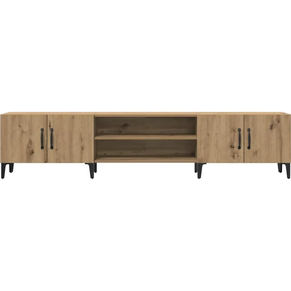 vidaXL Tv-meubel 180x31,5x40 cm bewerkt hout artisanaal eikenkleurig Bruin