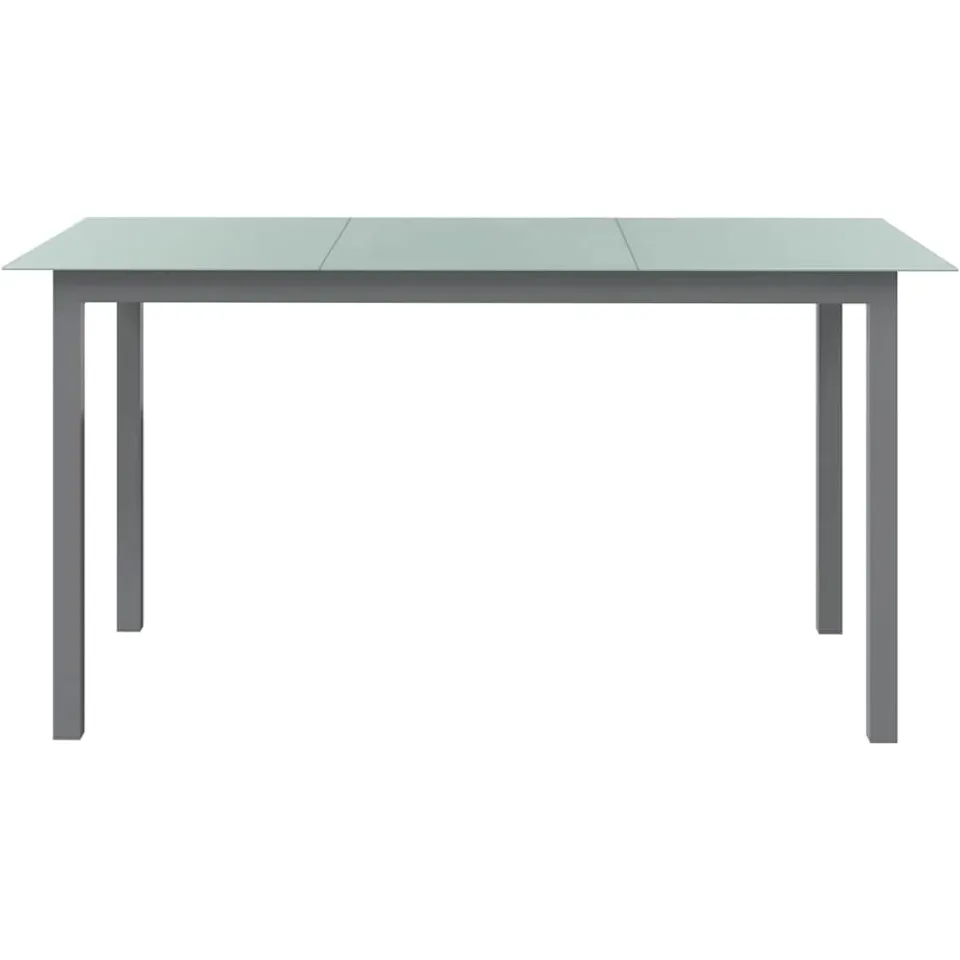 vidaXL Tuintafel 150x90x74 cm aluminium en glas lichtgrijs