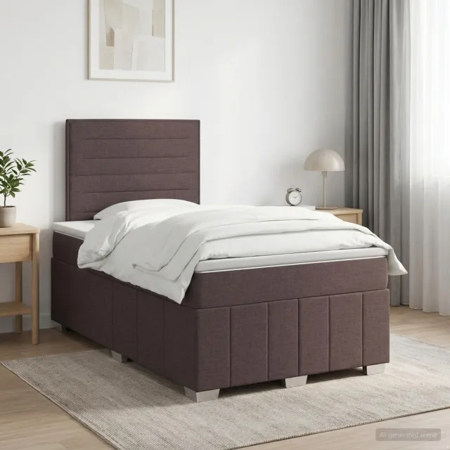 vidaXL Boxspringbed met matras Donkerbruin 120 x 190 cm Stof bruin