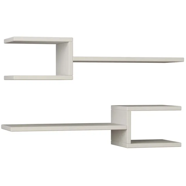 Skye Decor , Wandplank, Fork - White, Gemelamineerde spaanplaat, Wit, 74,5 x 19,6 x 18,2 cm