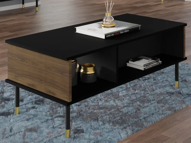 Mobistoxx Salontafel SHERLOCK 110 cm eik catania/zwart