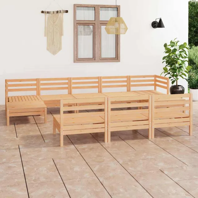 vidaXL 10-delige Loungeset massief grenenhout bruin, foto 2