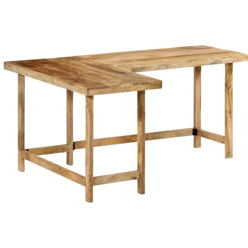 vidaXL Bureau 165x110x75 cm massief mangohout bruin, foto 2