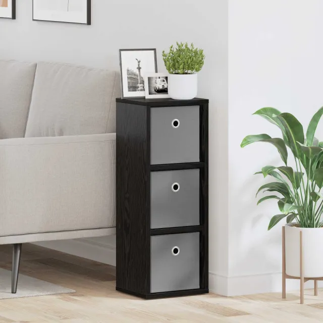 vidaXL Dressoir Zwart Eiken 25,5 x 22 x 69,5 cm