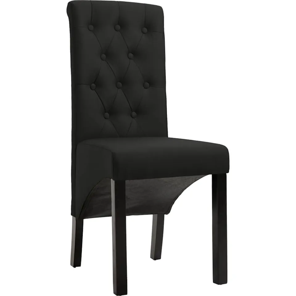 vidaXL Eetkamerstoelen 4 st stof zwart, foto 2