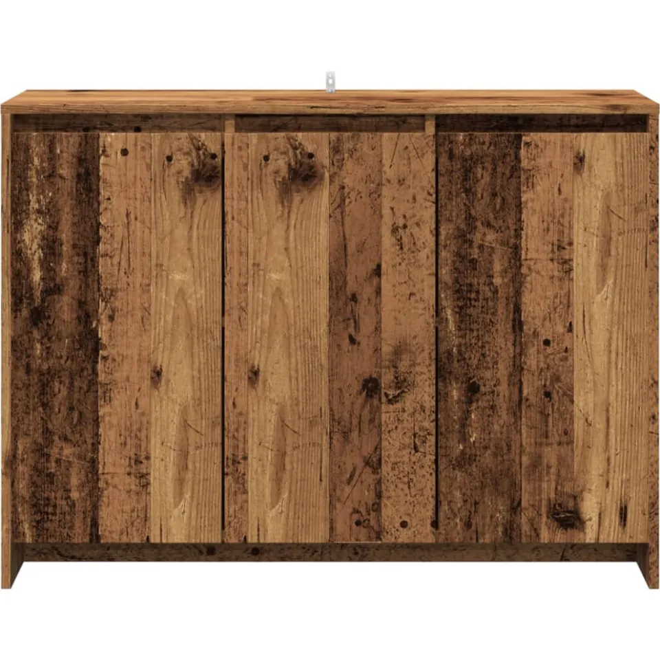 vidaXL Dressoir 102x33x75 cm bewerkt hout oud houtkleurig bruin, foto 4