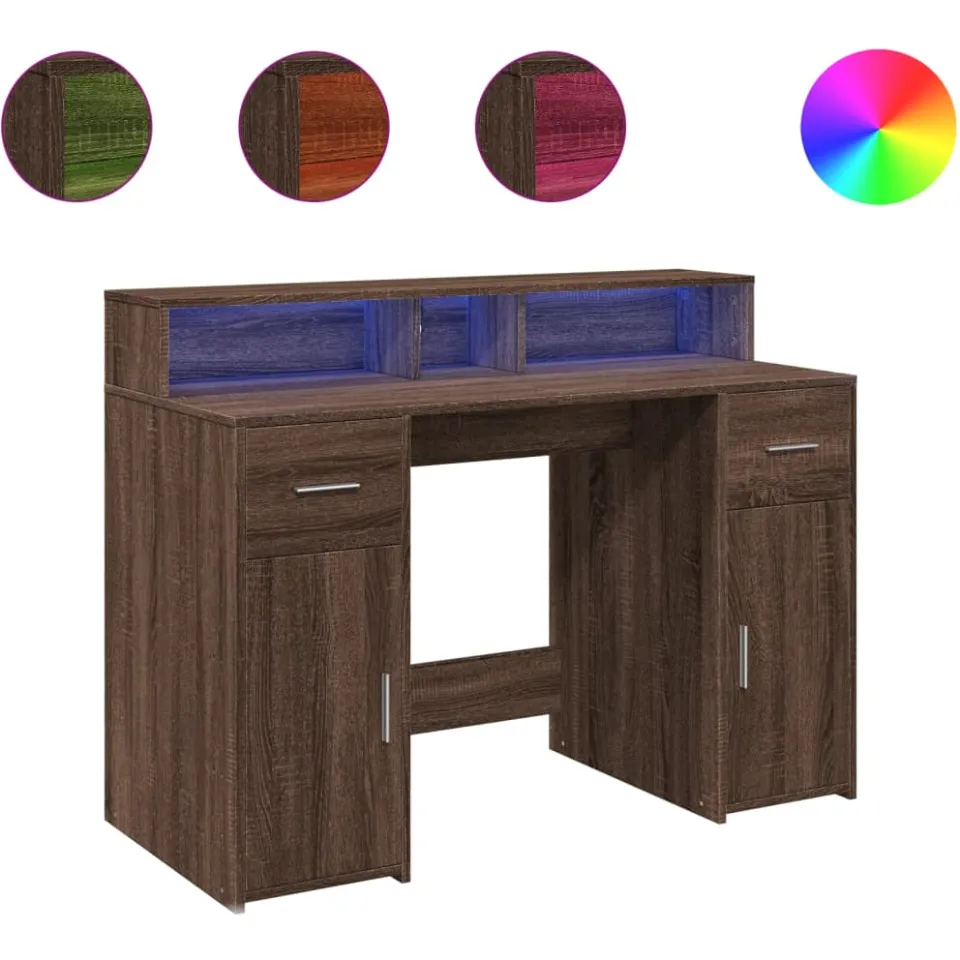vidaXL Desk Bruin eiken 120 x 55 x 91 cm Engineered wood, foto 3