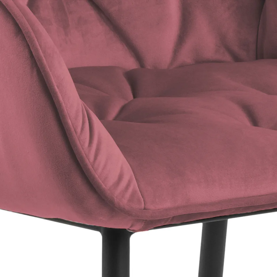 Lisomme Arian velvet eetkamerstoel zachtroze roze, foto 4