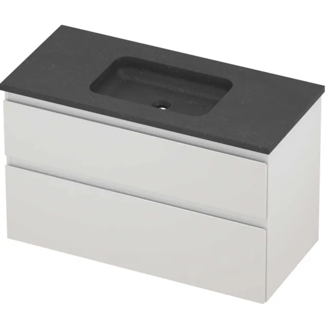 Proline Rollo Badmeubelset Hardsteen Elegant Midden 100x46x62 cm Blue Stone Glans Wit