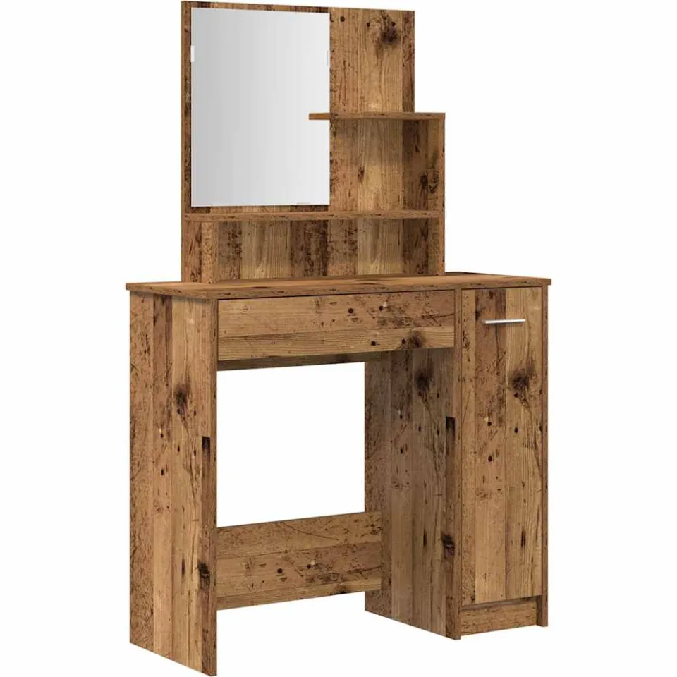 vidaXL Kaptafelset bewerkt hout oud houtkleurig bruin, foto 3