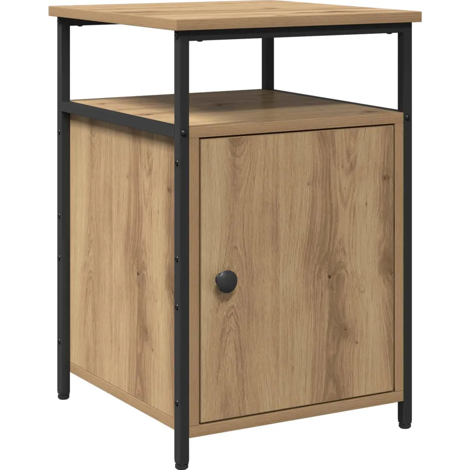 vidaXL Nachtkastje artisanaal eikenkleurig Bewerkt hout Bruin