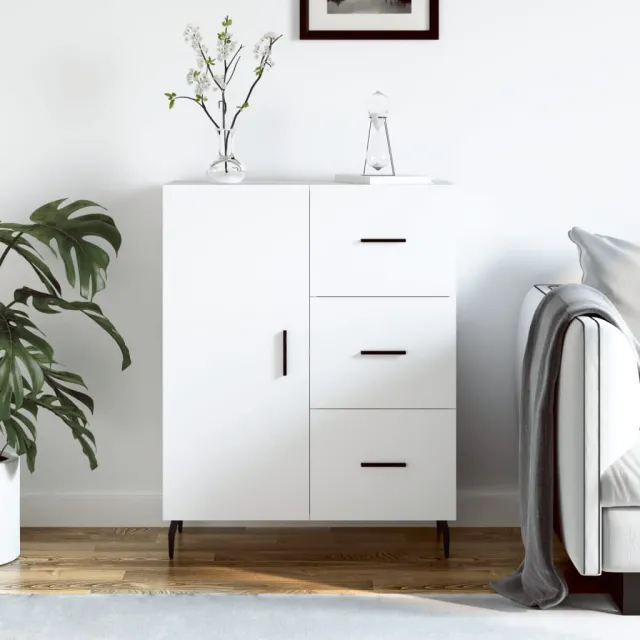 vidaXL Dressoir 69,5x34x90 cm bewerkt hout wit, foto 2