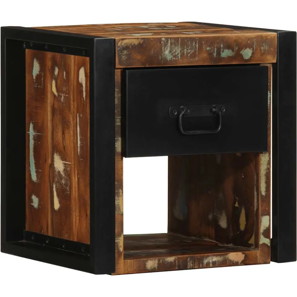 vidaXL Nachtkastjes 2st 40x35x40cm massief gerecycled hout meerkleurig, foto 2