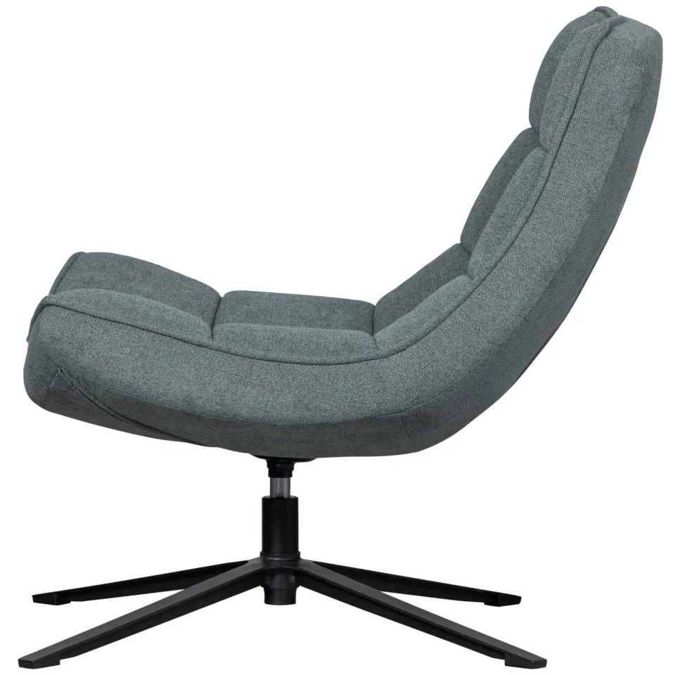 WOOOD Maudi Draaifauteuil - Polyester - Blue Stone - 84x74x86, foto 4