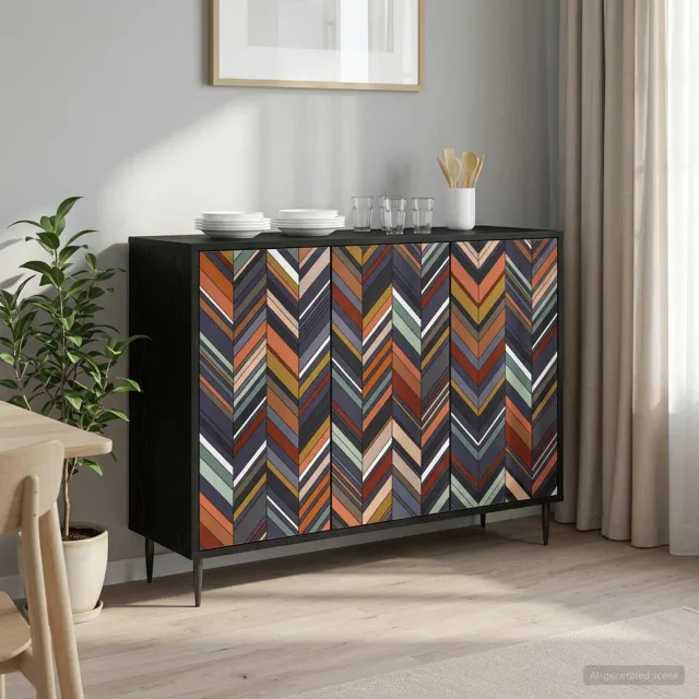 vidaXL Dressoir OMMEN Zwart eiken 102 x 33 x 76 cm Bewerkt hout