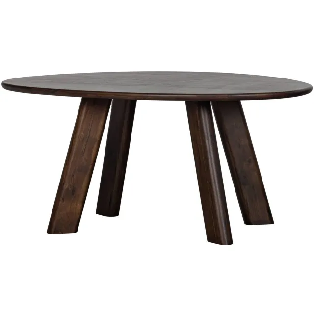 WOOOD Roundly Eetkamertafel - Mangohout - Walnoot - 76x160x110 dark brown