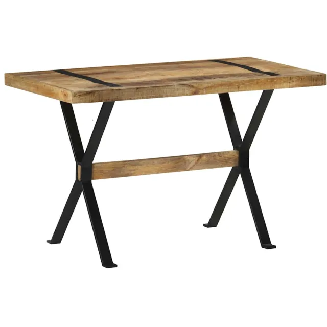 vidaXL Eettafel 120x60x76 cm ruw mangohout Bruin