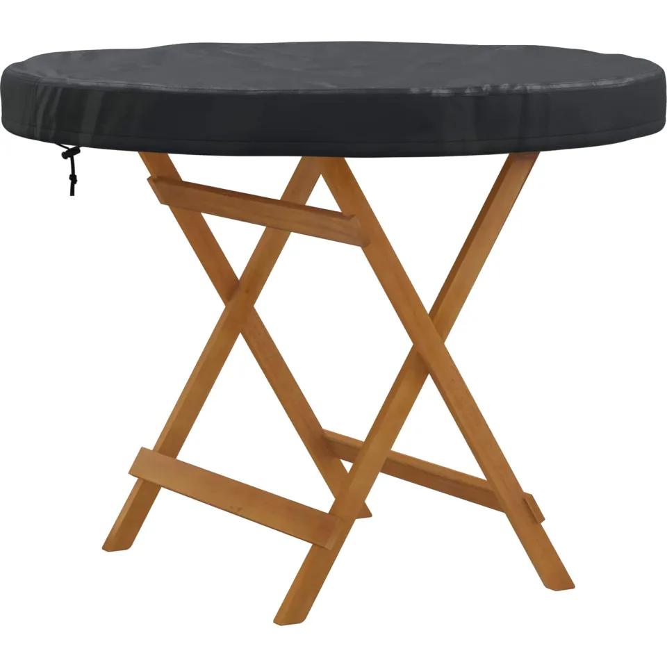 vidaXL Buiten Tafel Hoes 102 x 102 x 10 cm 210D Oxford Stof Rond zwart, foto 2