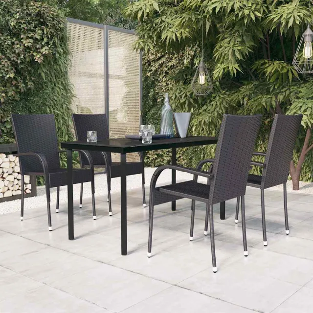 vidaXL 5-delige Tuinset zwart, foto 2
