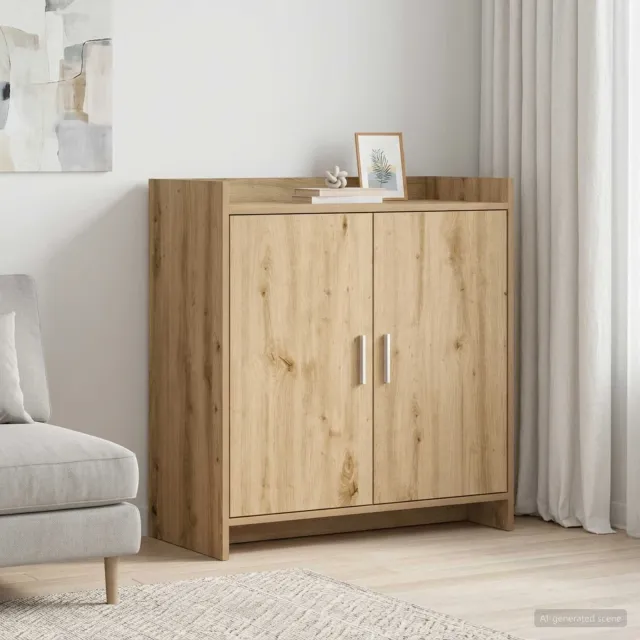 vidaXL Dressoir Artisanaal eiken 72 x 36 x 80 cm Bewerkt hout, foto 2
