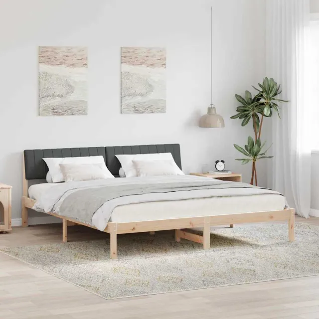 vidaXL Bedframe Bruin en donkergrijs 180 x 200 cm Massief grenenhout