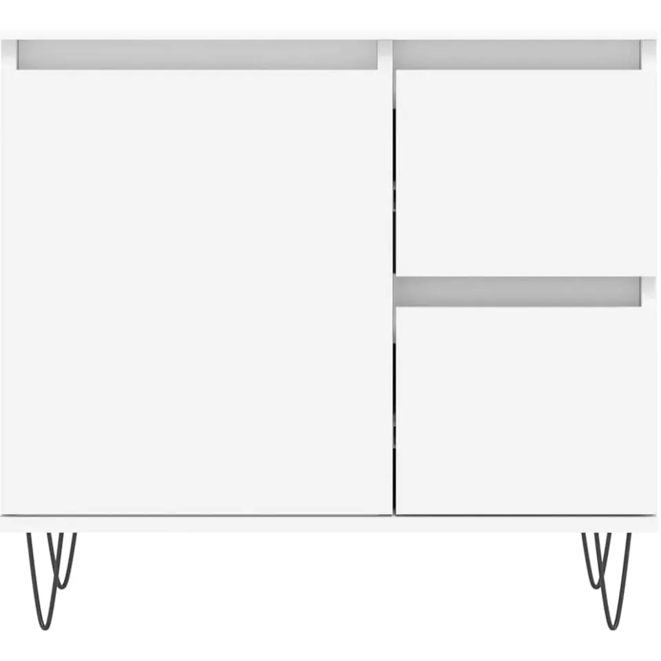 vidaXL Badkamerkast 65x33x60 cm bewerkt hout wit, foto 4