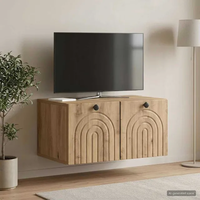 vidaXL Wandbeugel TV-kast 59,5 x 41 x 30 cm Artisanaal eiken, foto 2