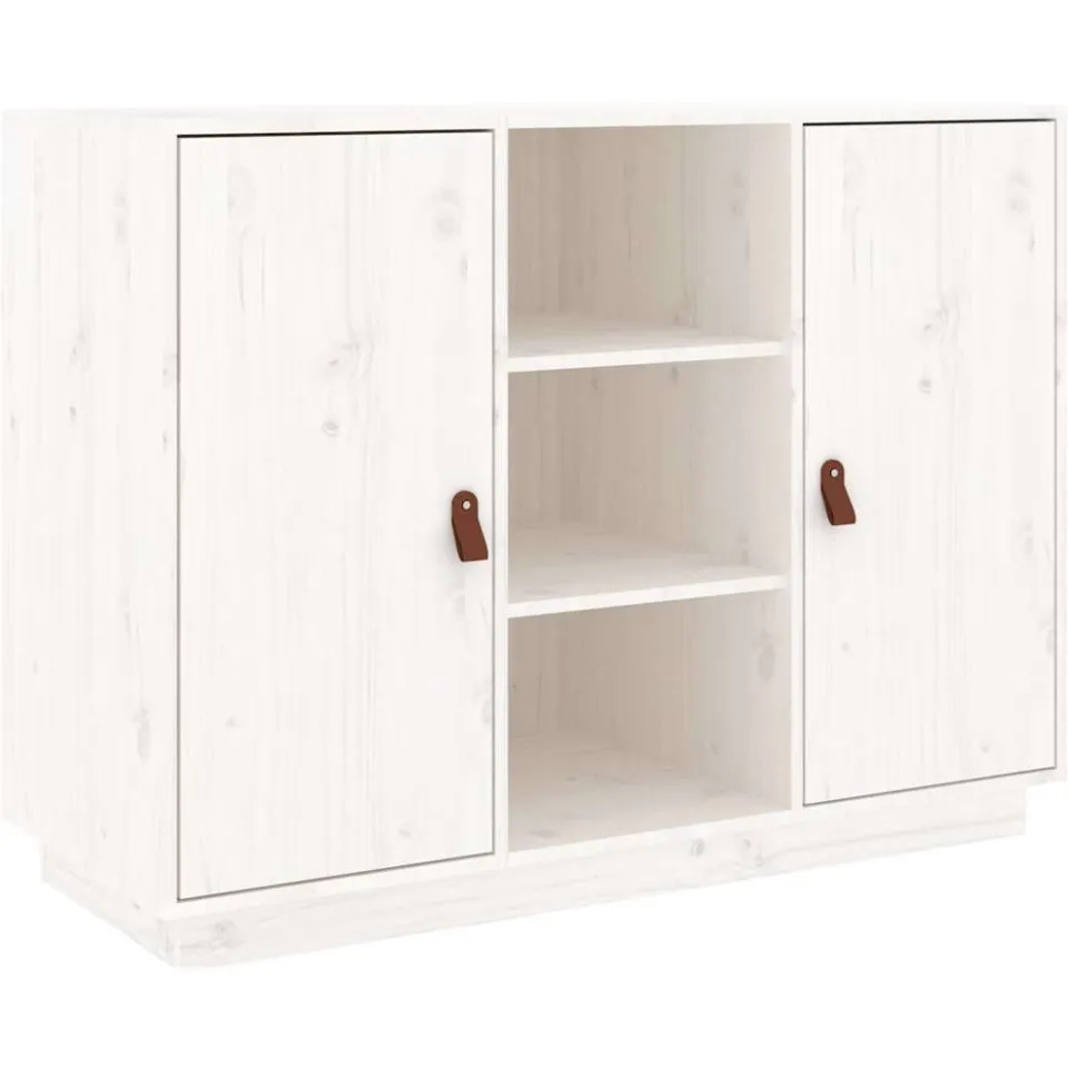 vidaXL Dressoir 100x40x75 cm massief grenenhout wit