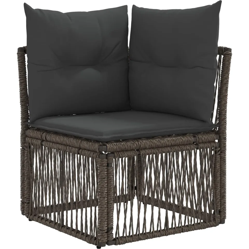 vidaXL Tuinbankenset 9 st 9-zits Grijs en Donkergrijs poly rattan