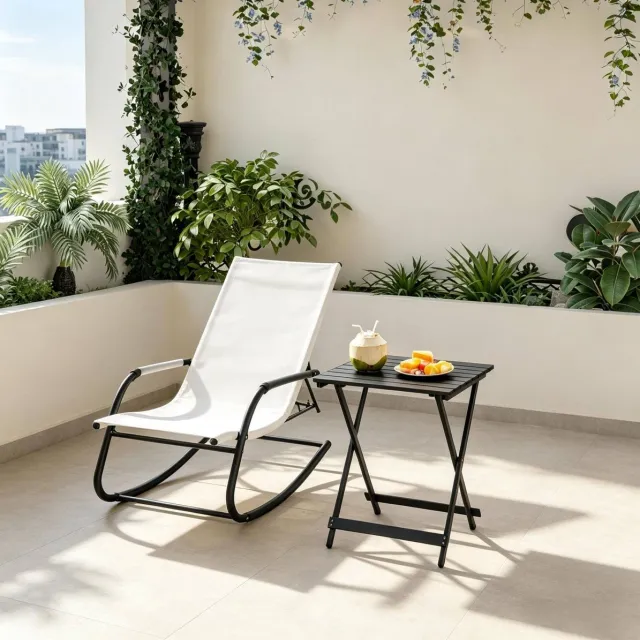 MIVRAY Picknicktafel - Opvouwbare Aluminium Campingtafel Met Antislip Voeten - Licht En Draagbaar Voor Tuin En Strand - Zwart - 50,5x46,5x60 Cm