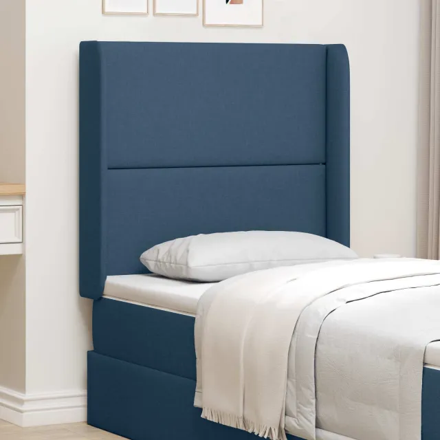 vidaXL Hoofdbord oor Blauw 80 x 16 x 4 cm Stof
