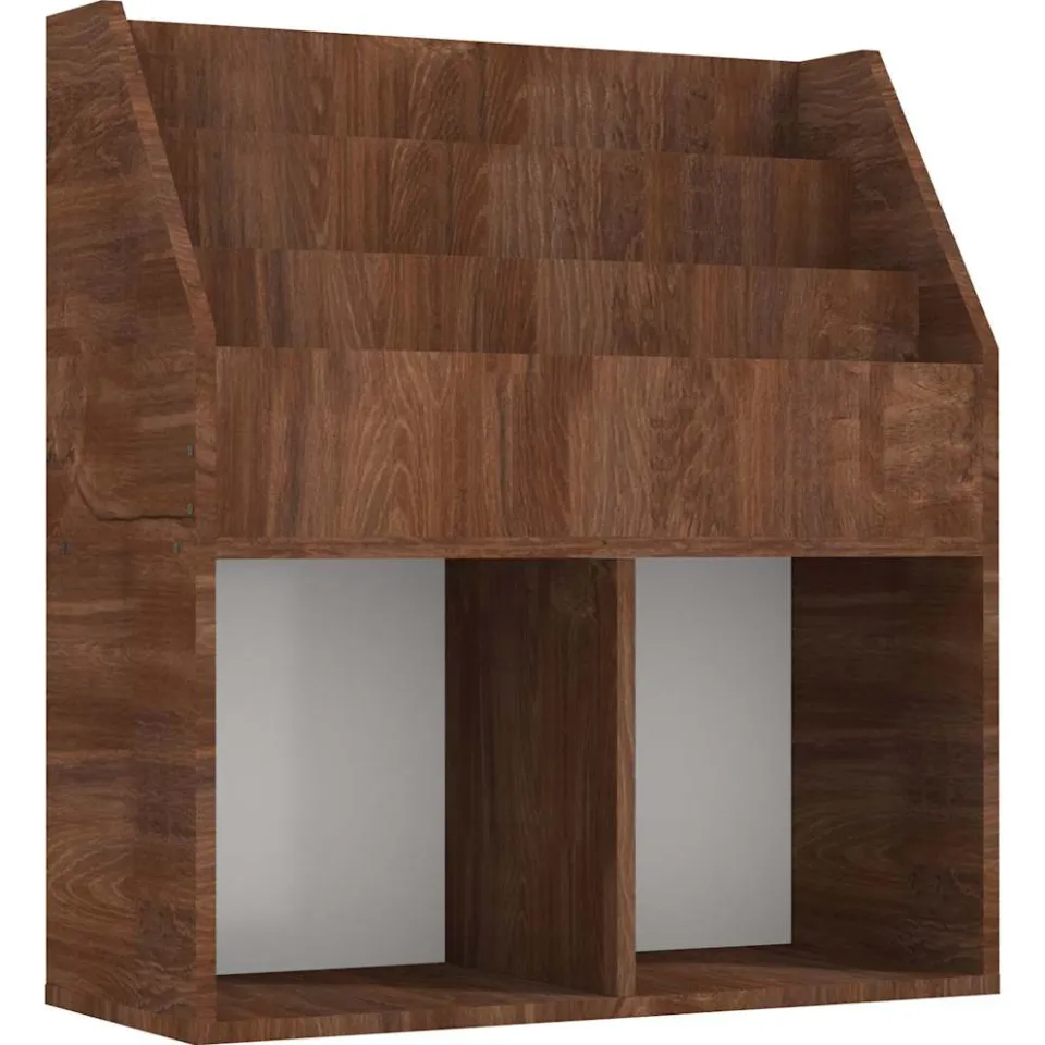 vidaXL Kindertijdschriftenrek 71x30x78,5 cm bewerkt hout bruineiken