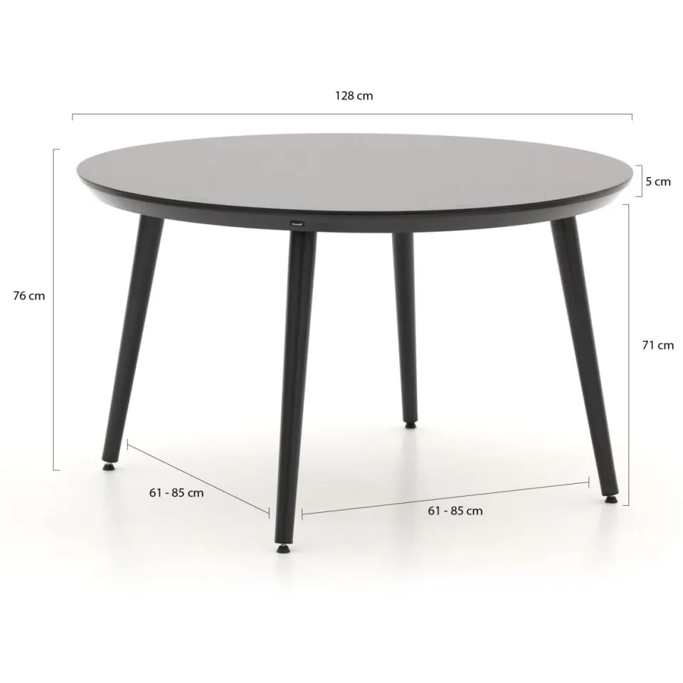 Hartman tuinmeubelen Hartman Sophie Studio dining tuintafel ø128cm grijs, foto 2