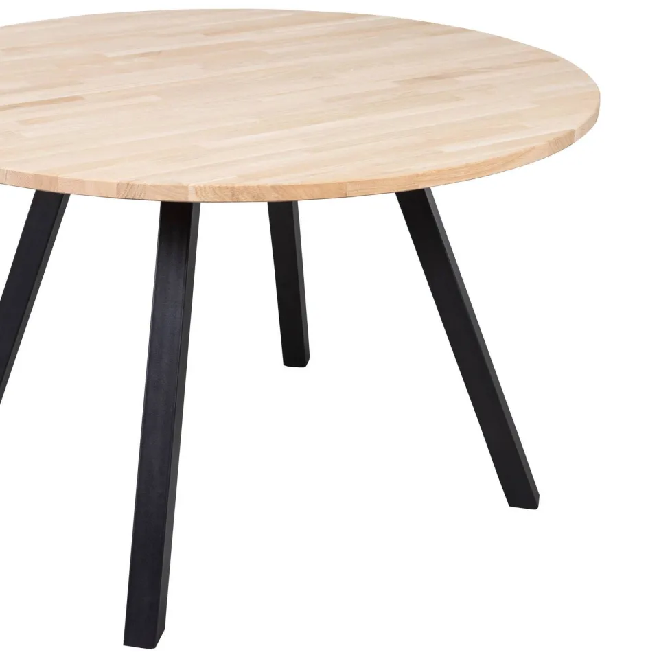 WOOOD Tablo Tafel Rond met 2-Standen Poot - Eiken/Metaal - 75x120x120, foto 2