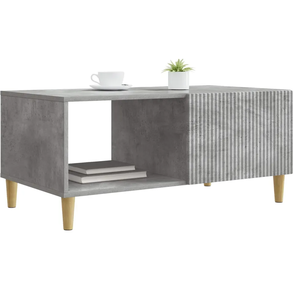 vidaXL Salontafel Betongrijs 90 x 50 x 40 cm Bewerkt hout