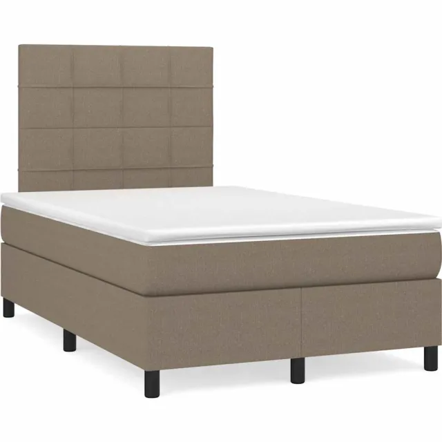 vidaXL Boxspring met matras en LED stof taupe 120x190 cm