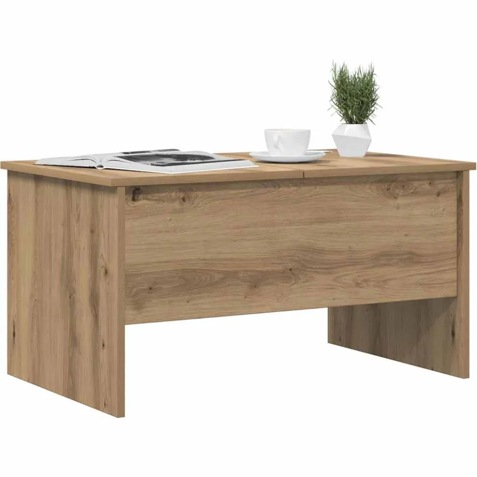 vidaXL Salontafel Artisan Eiken 102 x 50,5 x 46,5 cm Bewerkt hout