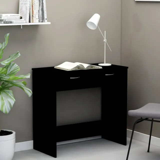 vidaXL Bureau 80x40x75 cm bewerkt hout zwart, foto 2