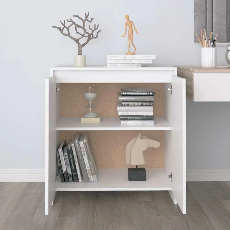 vidaXL Dressoir 70x41x75 cm bewerkt hout wit, foto 3