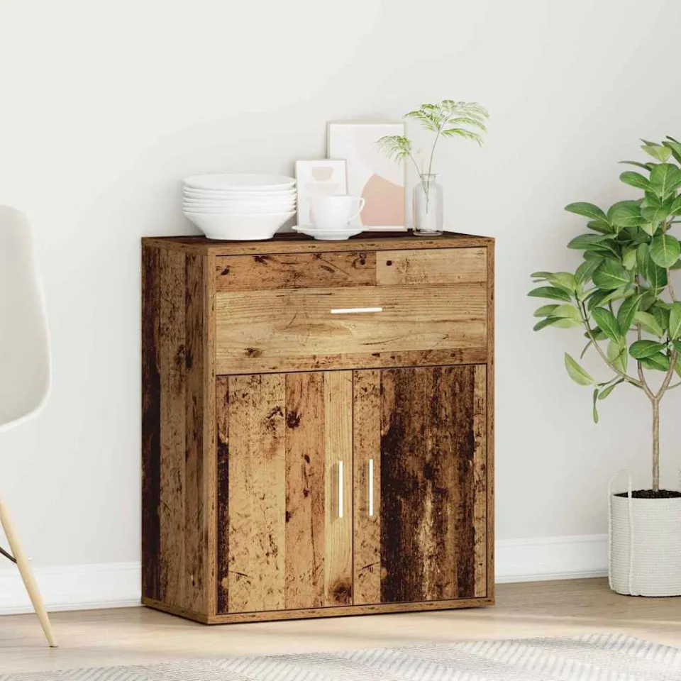 vidaXL Dressoir Oudhout 60 x 31 x 70 cm Bewerkt hout bruin, foto 4