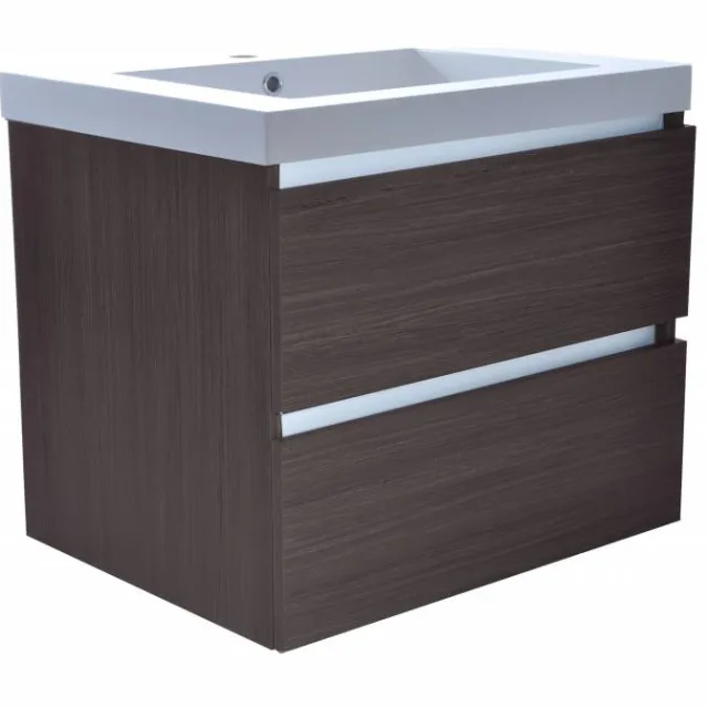 Aqua Splash Luna badkamermeubel met wastafel houtnerf grijs