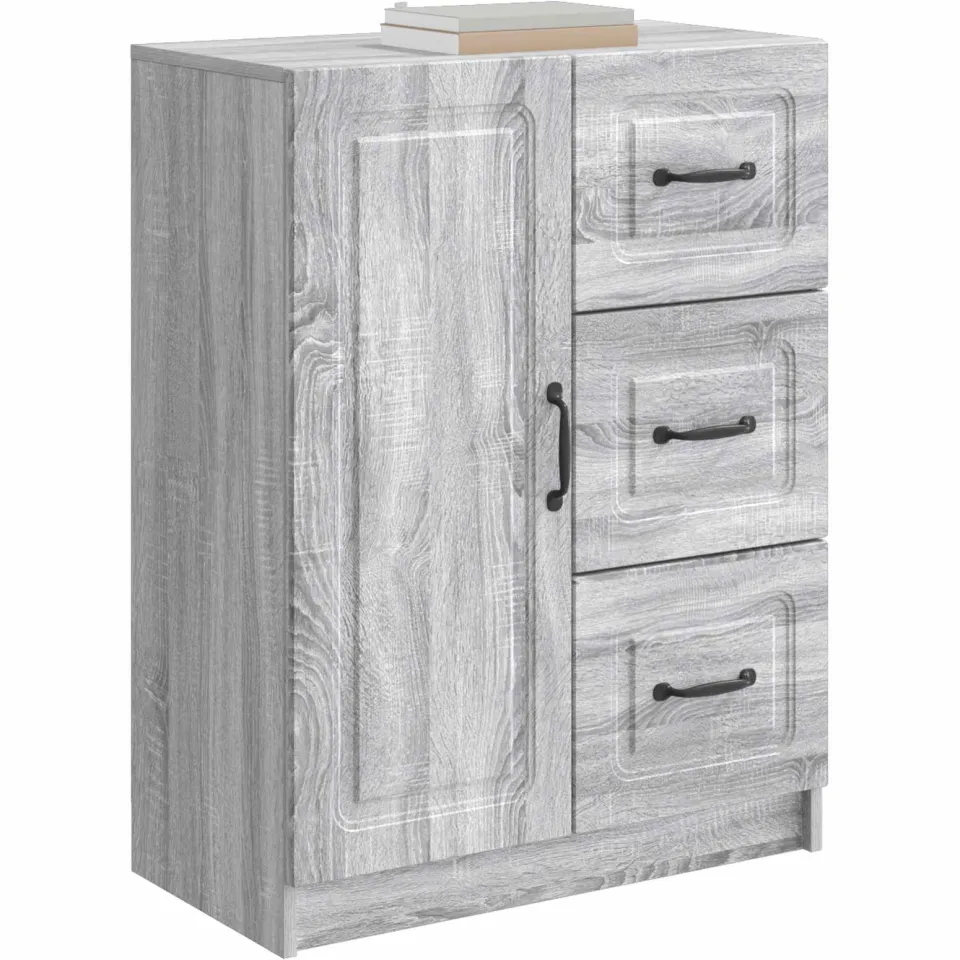 vidaXL Dressoir met lade Grijs sonoma 66 x 34,5 x 87 cm Bewerkt hout