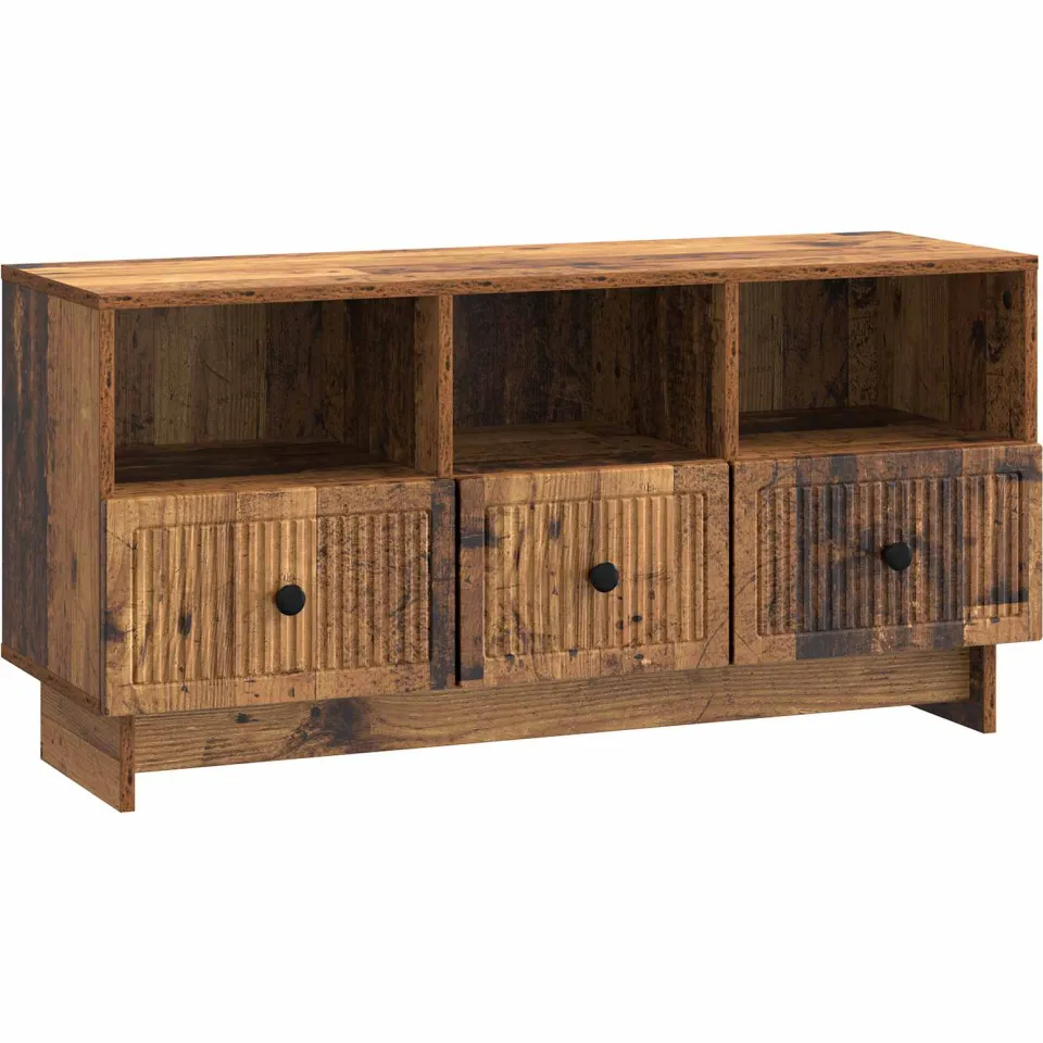 vidaXL TV-kast met lade Oud hout 102 x 34,5 x 50 cm Bewerkt hout Bruin