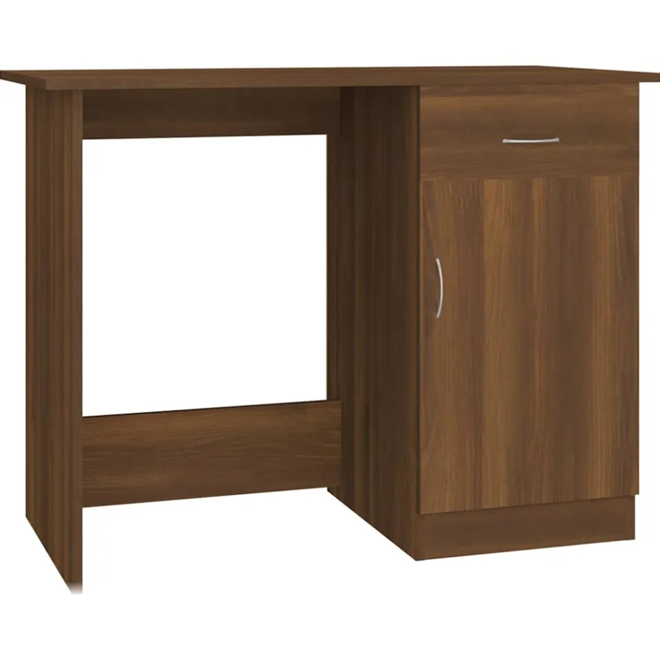 vidaXL Bureau 100x50x76 cm bewerkt hout bruin eikenkleur